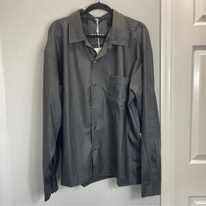 Rains Shirt Unisex Show L/XL Black Button Down